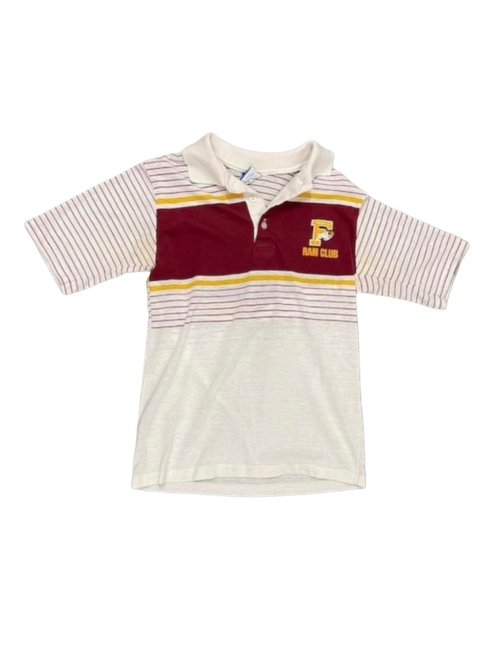 Vintage 1980s Champion Ram Club Single Stitch Polo Made in USA Medium